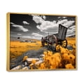 thumbnail image 2 of Designart "Roadside Relic Yellow Old Cart Nostalgia I" Old American Cart Floater Framed Wall Art Living Room, 2 of 7