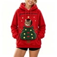 thumbnail image 6 of lcziwo Christmas Hoodie for Women Casual Fleece Pet Pouch Hooded Sweatshirts Drop Shoulder Side Pocket Pullover Tops, 6 of 8