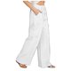 thumbnail image 3 of Pantalones de Vestido de Cintura Elástica para Mujeres Color Sólido Suelto Elástico Cordón de Cintura Pantalones de Pierna Recta de Bolsillo Grande, 3 of 5