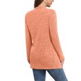 thumbnail image 4 of Stichou Womens Lightweight Cardigan Long Sleeve Open Front Casual Sweater Cardigans with Pockets Orange L, 4 of 4