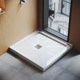 Sunny Shower White Center Drain Square Single Threshold NonSlip Shower