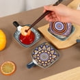 thumbnail image 2 of Xiyztok Boho Ceramic Dipping Bowls with Handle Set of 4, Colorful Serving Bowl Dishwasher & Microwave Safe for Party, 2 of 11