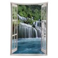 thumbnail image 3 of Ambesonne Waterfall Tablecloth Rectangular Table Cover, Majestic Paradise, 60"x84", Blue Green, 3 of 4