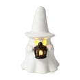thumbnail image 2 of Soft Glowing Ceramic Ghost Decor, LED Halloween Tabletop Figurine, Pumpkin Witch Hat Design, Spooky Fall Accessory for Indoor Festival Display, 2 of 6