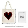 thumbnail image 3 of Stylish Canvas Tote Bag with Large Red and Black Heart Design Modern Glow Effect Perfect for Shopping Travel and Parties, 3 of 4