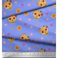 thumbnail image 3 of Soimoi Blue Cotton Voile Fabric Floral & Tribal Skull Printed Craft Fabric by the Yard 42 Inch Wide, 3 of 3