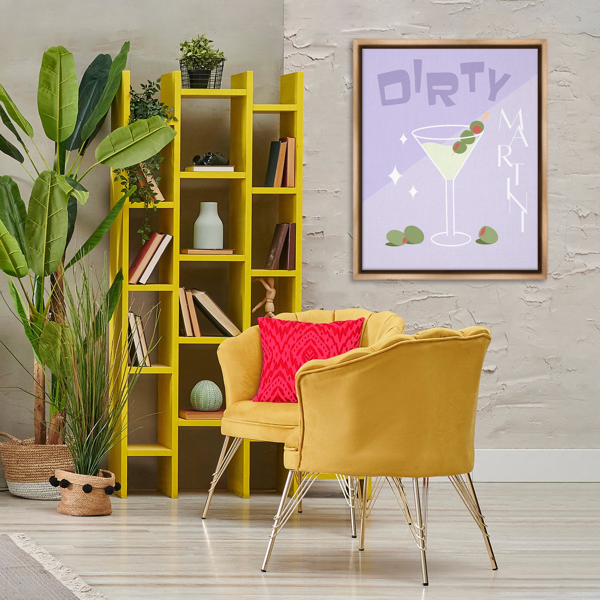 Stupell Industries Dirty Martini Typography Food & Beverage Painting Brown Floater Framed Canvas Art Print Wall Art, 25 x 31