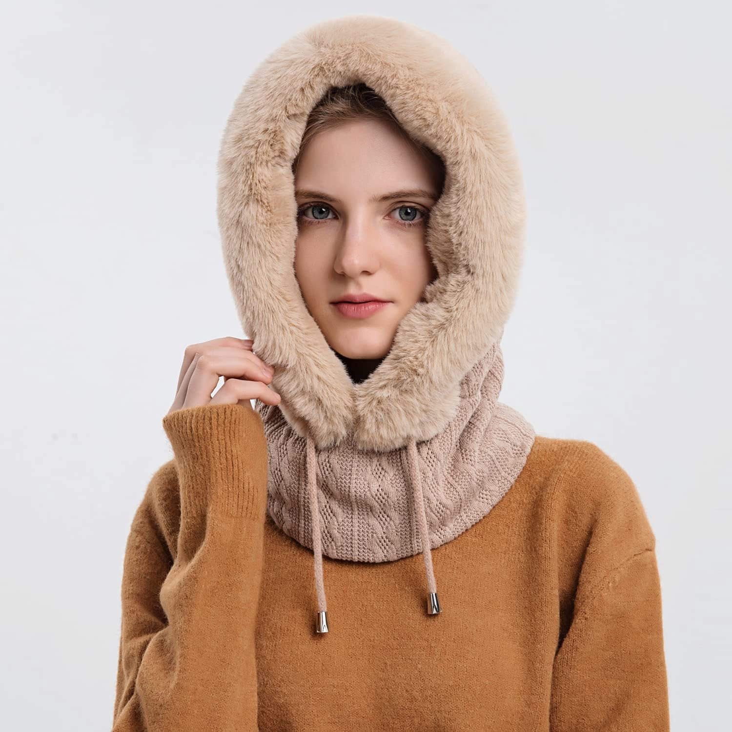 YooGuoGuo Women Winter One Piece Beanie Hat Slouchy Fleece Balaclavas Face Mask Neck Scarf Set Earmuff Ski Snow Knit Hats