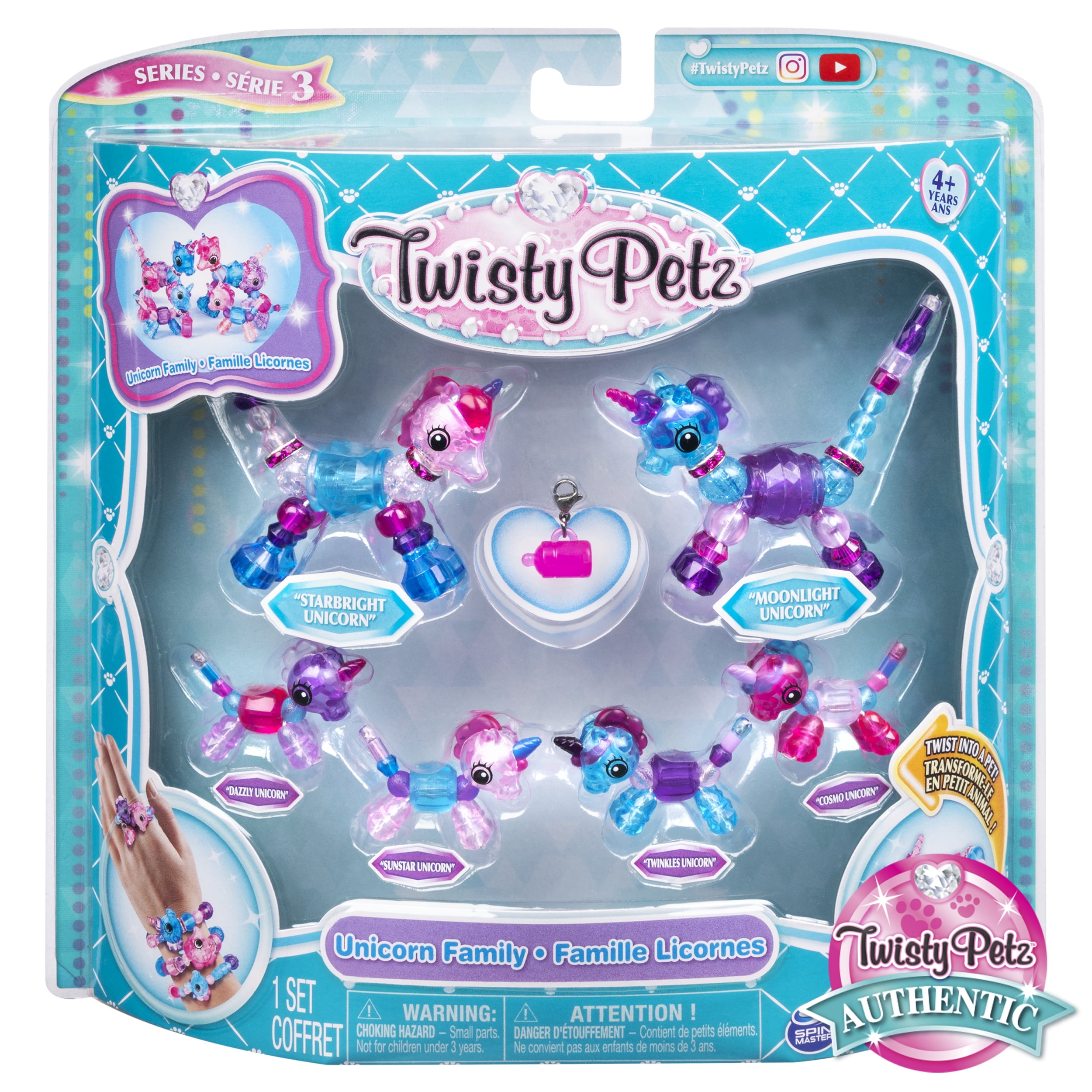 2x Spin Master Twisty Petz Series 3 Unicorn & Unicat Family Twist Into Bracelet for sale online 