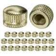 thumbnail image 1 of 25-Pack Threaded Cap Nuts, M5x11mm Screw Caps for Light Fixture, Female Knurled Knob Nut for Ceiling Light Cover Replacement [Copper Tone], 1 of 7
