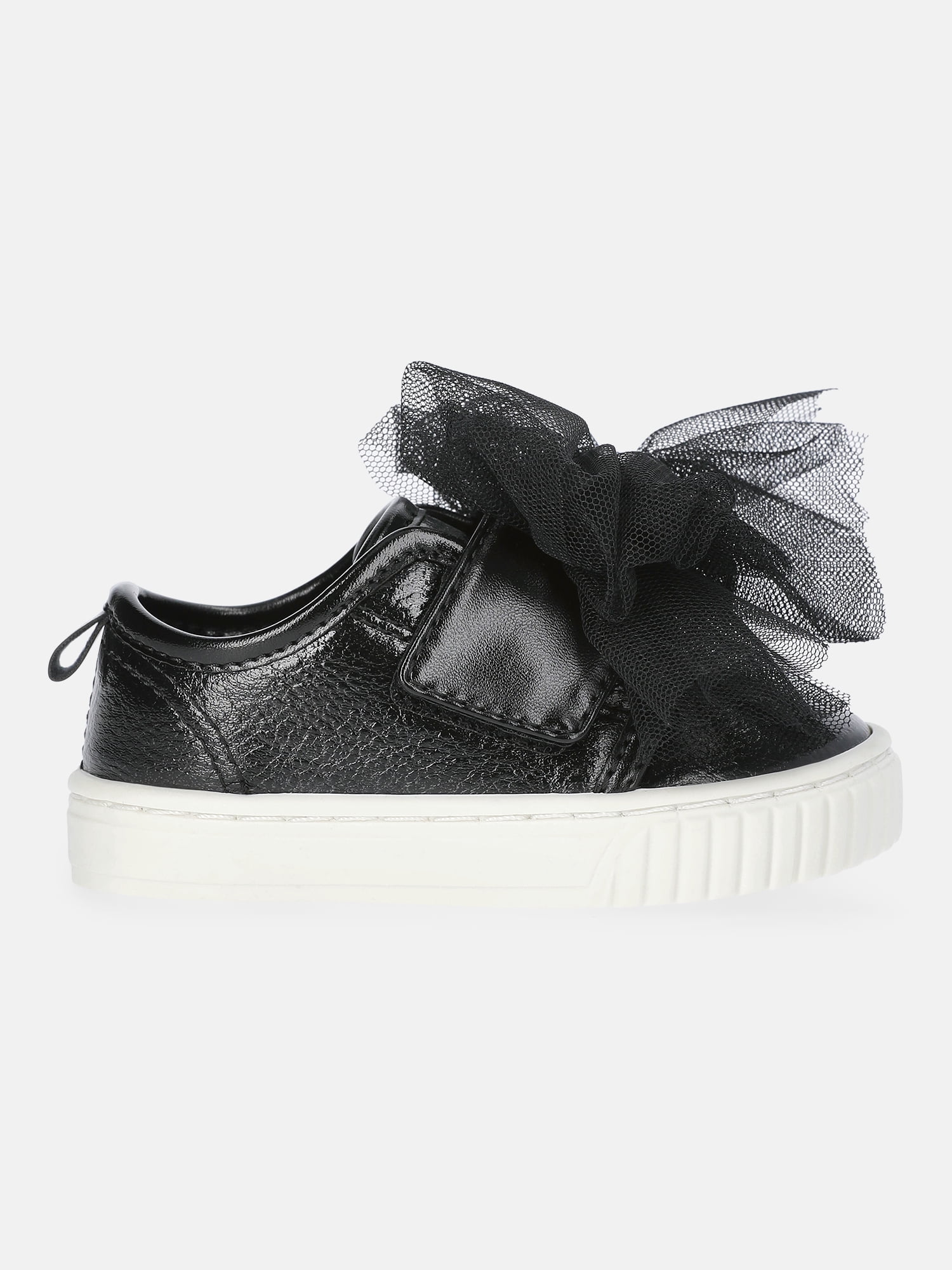Wonder Nation Baby Girls Strap Bump Toe Tulle Bow Sneakers
