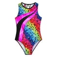 thumbnail image 3 of Doomiva Kids Girls Metallic Sleeveless Gymnastics Leotard Ballet Dance Unitard Tumbling Camisole Top Rainbow 8, 3 of 7