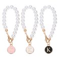 thumbnail image 1 of Uxcell 3 piezas de accesorios de encanto de letras cadena de perlas para taza de tumbler blanco/negro/rosa (letra K), 1 of 6