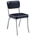 thumbnail image 5 of Pemberly Row 5-Piece Contemporary Metal Round Dining Set in Chrome and Black, 5 of 9