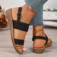 thumbnail image 4 of Bkhluea Women Double Strap Slingback Wedge Sandals Adjustable Buckle Comfortable Footwear For Beach Travel Daily Casual Outdoor Activities, 4 of 7