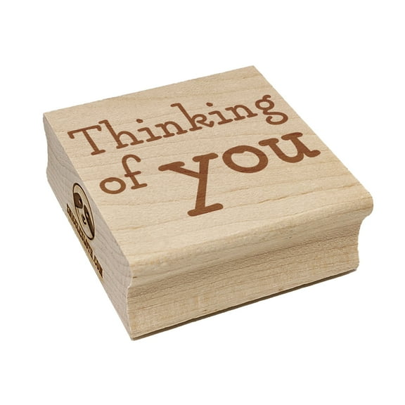 Thinking of You Fun Text Square Rubber Stamp Stamping Scrapbooking Crafting - Large 2.75in