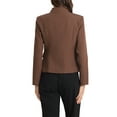 thumbnail image 3 of INSPIRE CHIC Women's Blazers Stand Collar Single Breasted Work Suit Jacket S Brown, 3 of 5