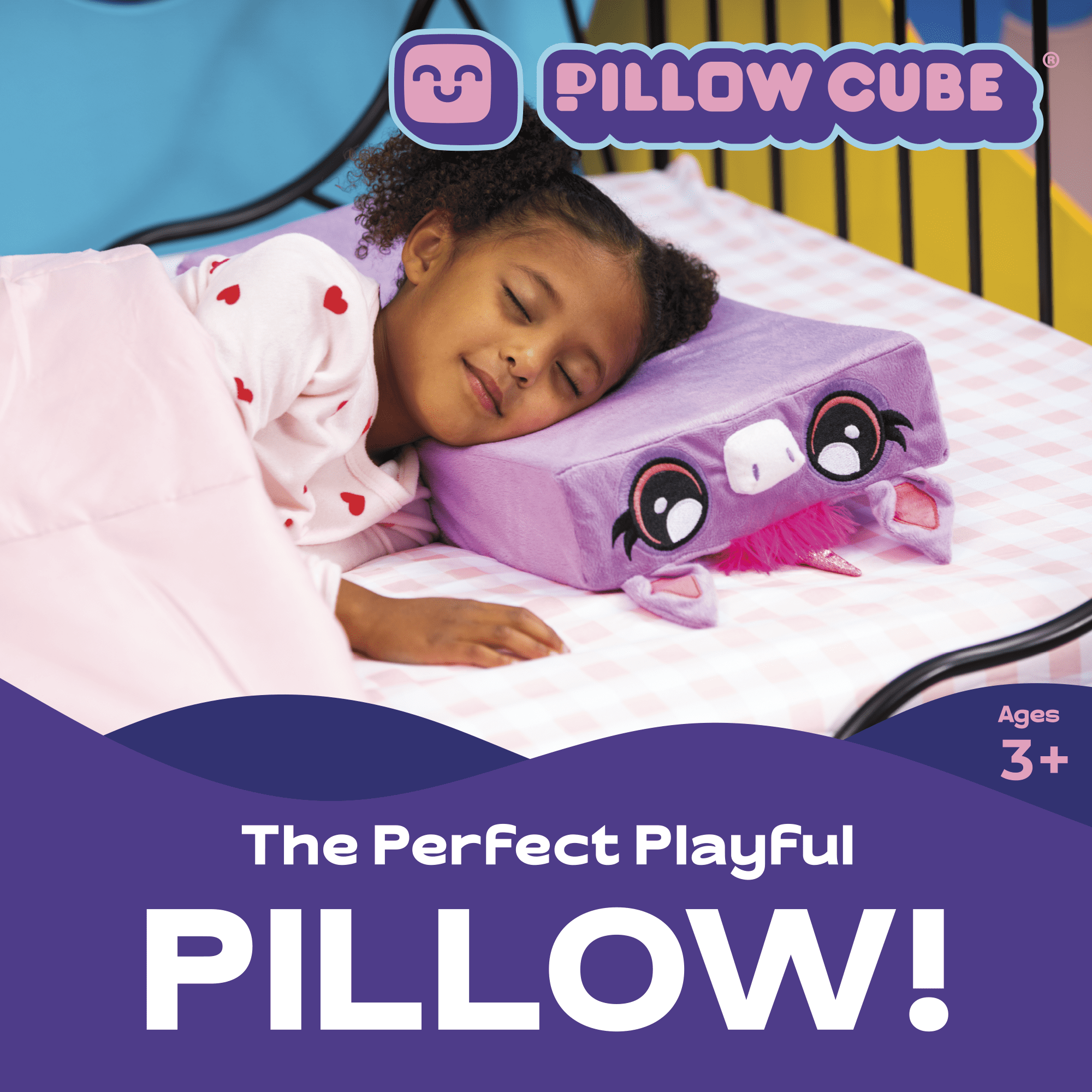 Pillow Cube Kid Cubes Purple Unicorn Toddler Pillow, 2in1 Fun Toy & Plush Pillow for Kids Ages 3+  (图5)