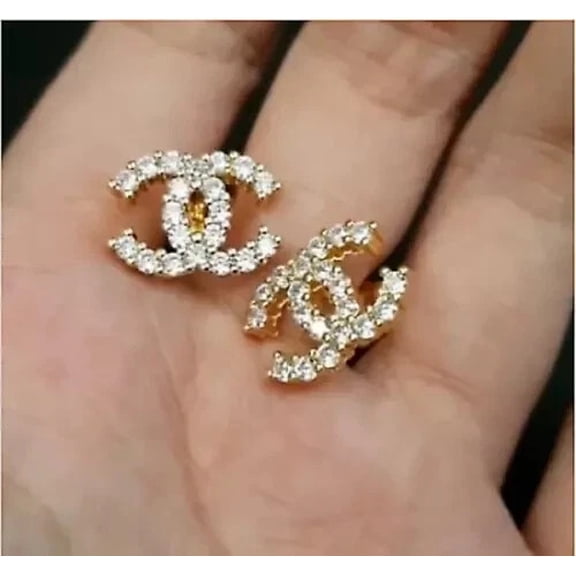 Sparkle Jewels 2 Ct Round Cut Simulated Cubic Zirconia Stunning Stud Earring 14k Yellow Gold Plated
