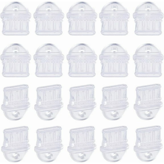 50pcs PVC Plastic Mobile Dustproof Plugs for USB Type C Port Cover Clear 1.1x1.1x0.4cm
