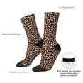thumbnail image 4 of Xecao Brown Leopard Pattern Sport Socks for Women and Men Crew Socks Sporty Calf Socks Casual Socks, 4 of 6
