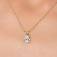 thumbnail image 3 of Gem Stone King 10K Yellow Gold Lab Grown Diamond Pendant Necklace for Women | 0.52 Cttw | Gemstone April Birthstone | Pear Shape 7X5MM | DEF Color | VVS-VS Clarity | With 18 inch Chain, 3 of 6