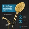 thumbnail image 4 of SparkPod Rainfall Shower Head with Handheld - 6-Inch Head, 6ft Hose, Adjustable Bracket (Egyptian Gold), 4 of 8