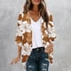 thumbnail image 1 of Cárdigan de manga larga para mujer, blusa informal estampada con bolsillo, abrigo tipo cárdigan para mujer, 1 of 5