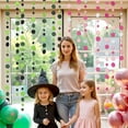 thumbnail image 6 of Cheerland Pink Green Glitter Circle Garland Hanging Dot Streamers for Witch Party Wizard Birthday Girl Halloween Theme, 6 of 6
