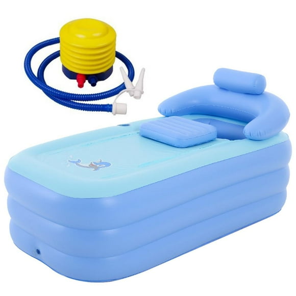 Inflatable Adult Bath Tub, High-Density Bathtub with Bubble Bottom, Foldable Portable Spa Sauna Tub Pool