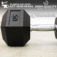 thumbnail image 5 of Synergee Rubber Encased Hex Dumbbells with Chrome Handle. All Purpose Weights for Strength & Conditioning Training. Available Size From 2.5 lbs to 50 lbs., 5 of 8