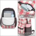 thumbnail image 4 of Red and White Checkered Pattern 17" School Backpacks for Teens,Waterproof Oxford Fabric,S-Shape Padded Straps for School,Travel,Hiking,Camping, 4 of 6