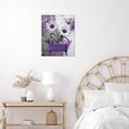 thumbnail image 5 of Farmhouse Purple Floral Wall Art for Living Room Daisy Flower and Butterfly Canvas Wall Art Grey and White Abstract Geometric Framed Wall Art for Bedroom Bathroom Wall Decor, 16L X 12W inches, 5 of 6