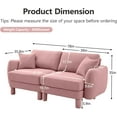 thumbnail image 2 of Modular Sectional Sofa, Comfy Boucle Fabric Loveseat Sofa, 2-Seater Wide and Deep Seat Pink Sofa Cloud, Shell-Shaped Armrests Cylindrical Legs Couch for Living Room, Bedroom, Apartment, 2 of 9