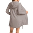 thumbnail image 6 of Shihyeh Women's UPF 50+ Swim Cover Up Sun Protection Hoodie Long Jacket SPF Lightweight Beach Cover Ups for Women, 6 of 7