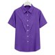 thumbnail image 5 of Camisas de Manga Larga para las Mujeres Suelto Ajuste Solapa Botón de Manga Corta Imitación Túnica de Lino, Camisas de Manga Larga para las Mujeres Bajo Scrubs Blusa Casual, 5 of 7