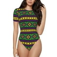 thumbnail image 2 of Picia Carnival Mardi Gras Womens One Piece Swimsuits Modest Tummy Control Bathing Suits Lace Up Slimming Swim Suit-XX-Large, 2 of 9