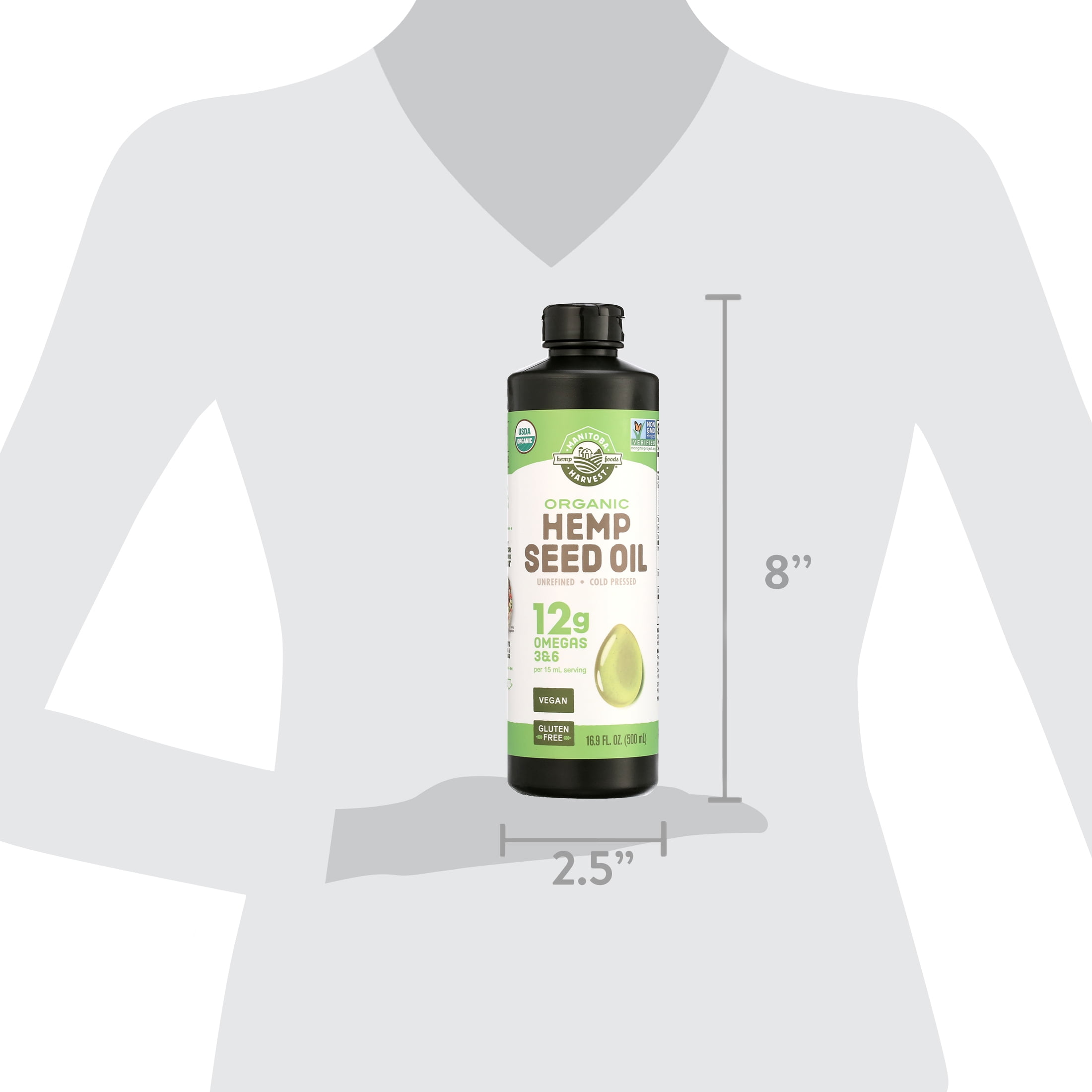 Manitoba Harvest Organic Hemp Seed Oil, Cold Pressed Unrefined Hemp Seed Oil, 16.9 fl oz