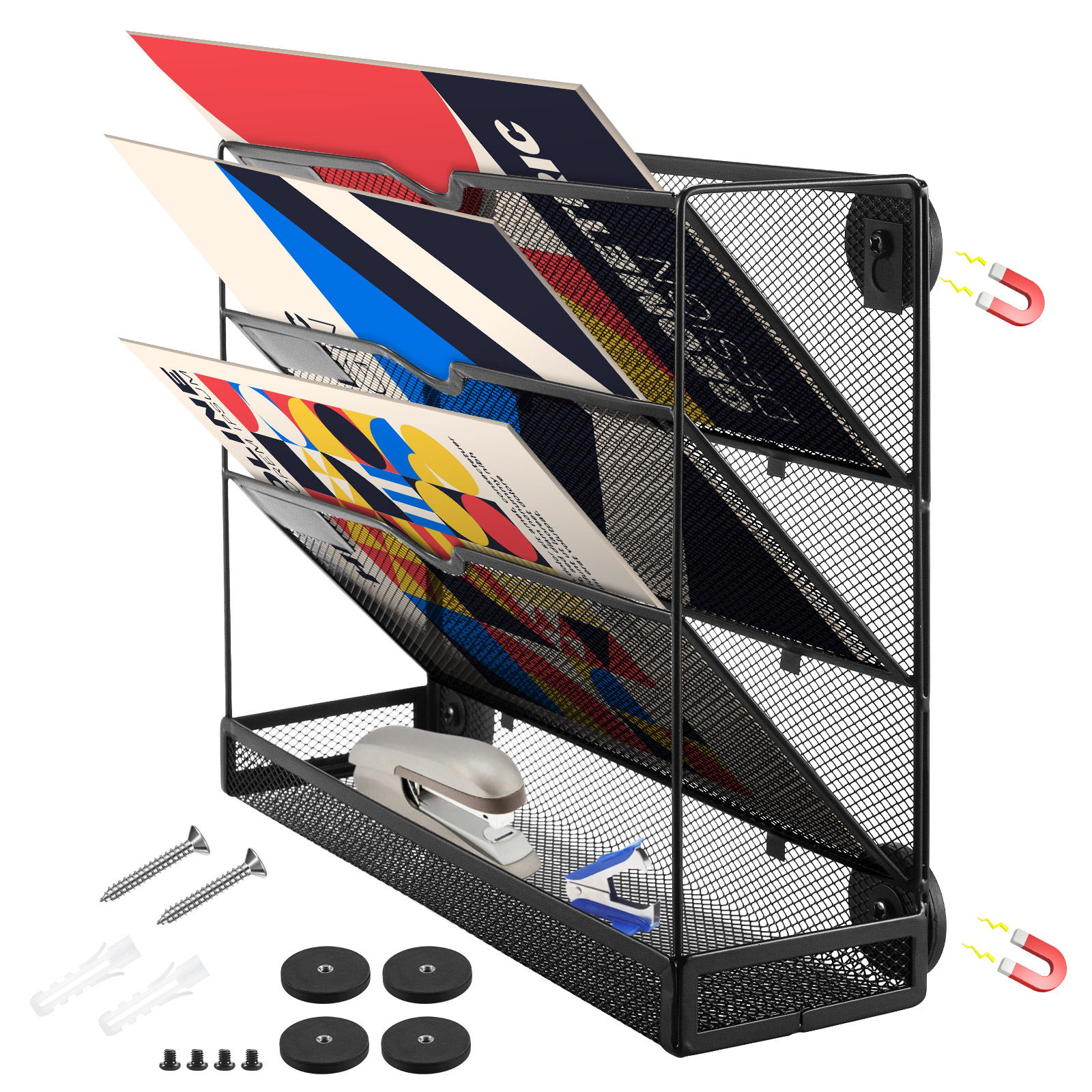 G·PEH 4Tier File Holder Wall File Organizer, File