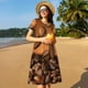thumbnail image 4 of Balery Coffee Beans Vestidos sueltos de manga corta para mujer, vestidos de verano 2025, vestidos casuales de corte A con vuelo., 4 of 6