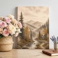 thumbnail image 1 of Canvas Wall Art, Fall Forest Framed Canvas Prints for Bedroom Bathroom, Autumn Vintage Pine Trees Cabins Mountains Gallery Wrapped Wall Decor for Home Office, Gifts, 11"x14" Ship Next Day, 1 of 5