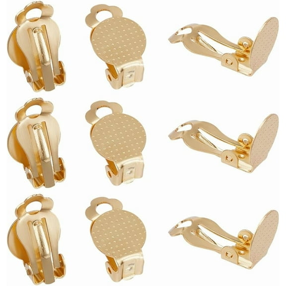 10Pcs Clip-on Earrings Findings Gold Earring Clip Backs Stainless Steel Clip-on Earring Converters Non-Piercing Earrings Ear Clip for Women DIY Earring Jewelry Making