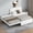 Beige, variant on Noble House Twin Size Linen Upholstered Platform Bed with Multifunctional Pop-Up Trundle, Pine Wood Frame, Beige