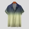 thumbnail image 5 of WREESH Men's Button Down Shirts Casual Fashion Printing Turn-Down Collar Short Sleeve Breathable Shirts with Gradient Prints Yellow, 5 of 5