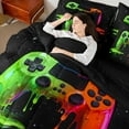 thumbnail image 4 of jejeloiu Teens Video Game 7pcs Bedding Comforter Set,3D Console Lovers Queen Bedding Sets For Boys Teens Reversible, 4 of 8