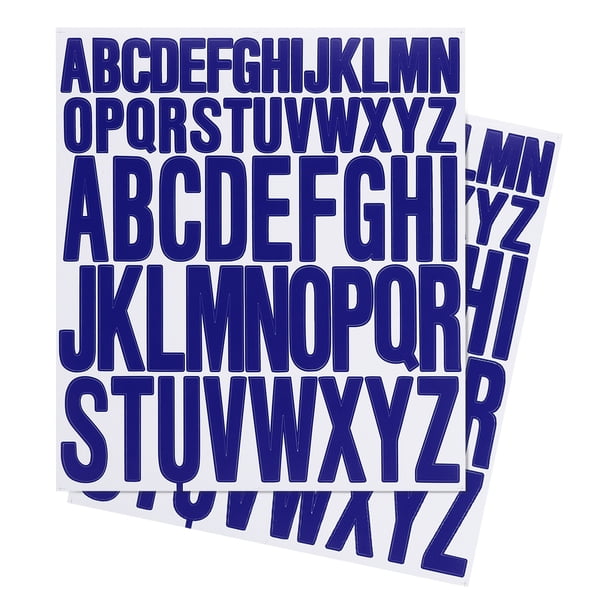 Calcomanías de Letras Uxcell de 1 pulgada y 2 pulgadas, 12 Hojas de Calcomanías de Alfabeto Autoadhesivas de Vinilo, Azul