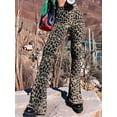 thumbnail image 5 of Flare Yoga Pants for Women - Soft High Waist Bootcut Leggings Tall & Long Leopard Flared Pants for Women Leopard Print L, 5 of 9
