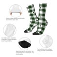 thumbnail image 3 of Cauagu Green White Lumberjack Plaid Print Crew Socks for Women and Men,Adult Athletic Running Socks 1-Pair Sports Socks Work Gear Socks with Moisture Wicking, 3 of 6