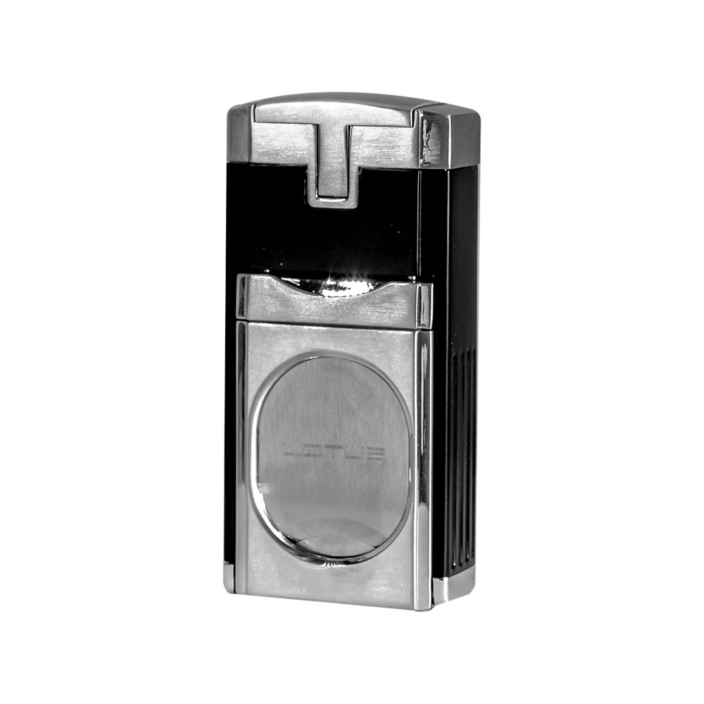 Lotus Duke Triple Torch Lighter with Cutter Black and Chrome