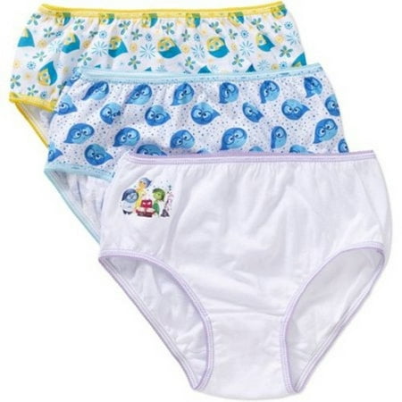 Disney Pixar Inside Out Joy; Angry; Sadness; Disgust; Scared, Girls Underwear, 3 Pack Panties (Colors and styles may vary) (Little Girls & Big Girls)
